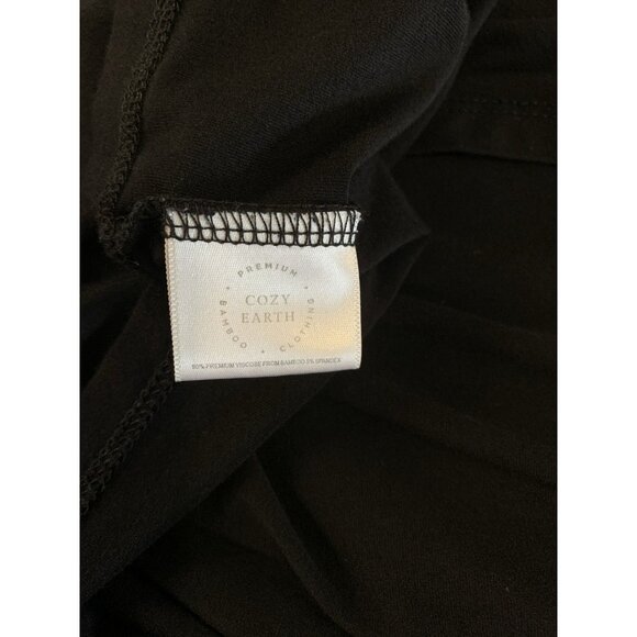 Cozy Earth T-Shirt Large Black Bamboo Pocket Crewneck Short Sleeve Soft Tee - Picture 6 of 7